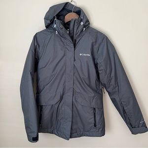 Women’s Columbia Ski Jacket Gray Insulated Hooded XS